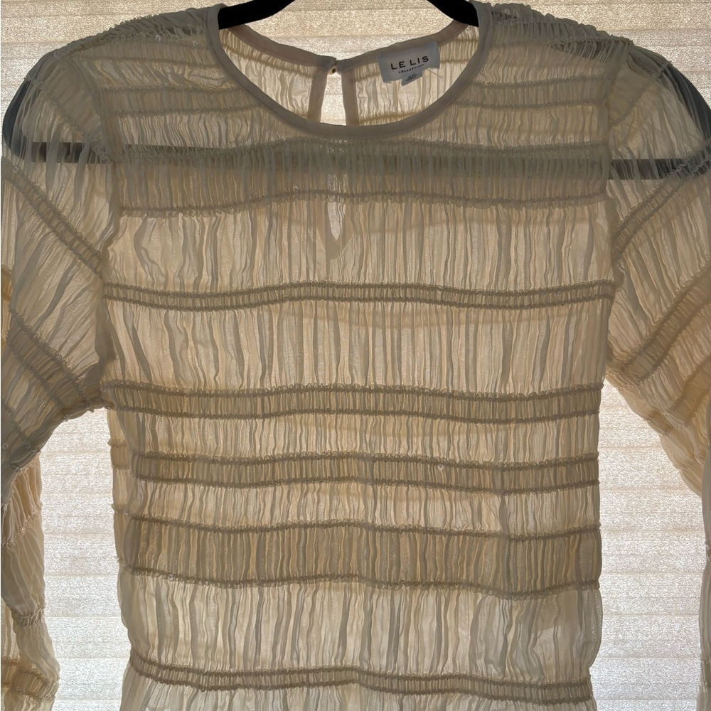 Le Lis Cream Sheer Blouse